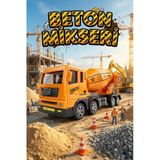 Sarı Sürtmeli Oyuncak Beton Mikseri İnşaat Kamyonu 17 Cm - Eğitici Büyük Boy Erkek Çocuk Hediyesi