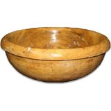 Sarı Traverten Çanak Başlıklı Lavabo - Kahverengi