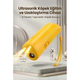 Sarı Ultrasonik Köpek Kovucu El Fenerli Eğitim Cihazı Günlük Taşınabilir Pratik Model