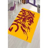 Sarı Ve Kırmızı Kaymaz Taban King Aslan Taraftar Halısı Vh135