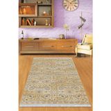 Sarı Vintage Dokuma Pamuk Tabanlı Kaymaz Kilim Klm305