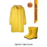 Sarı Yağmurluk Çizme Set, 2'Li Yağmurluk Seti