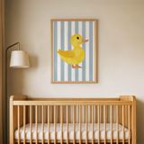 Sarı Yavru Ördek Çocuk Odası Duvar Posteri Çerçeveli Tablo Duvar Dekorasyonu - 30 x 40 - Ahşap Çerçeveli