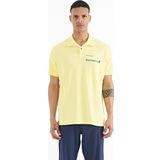 Sarı Yazı Baskılı Standart Form Polo Yaka Erkek T-shirt - 88236