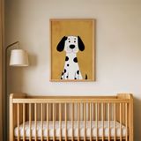 Sarı Zeminli Dalmaçyalı Çocuk Odası Duvar Posteri Çerçeveli Tablo Duvar Dekorasyonu - 30 x 40 - Ahşap Çerçeveli