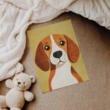 Sarı Zeminli Köpek Çocuk Odası Duvar Posteri Çerçeveli Tablo Duvar Dekorasyonu - 21 x 30 - Çerçevesiz Poster