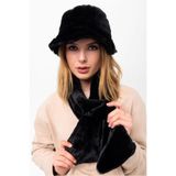 Saria Moda Kadın Yumuşak Peluş Siyah Boyunluk Atkı