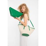 Saria Moda Yeşil Kadın Renkli Biyeli Tote Omuz Çantası