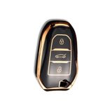 SARIALARM Premium Peugeot 5008 3008 Citroen C3 C4 Smart Siyah Oto Anahtar Kumanda Kabı Kılıfı