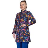 Sarıçiyil Tekstil Kelebek Desenli Tesettür Hastane Forması (Kadın Tek Üst) - XS