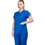 Sarıçiyil Tekstil V Yaka Saks Mavisi Hastane Forması (Kadın Tek Üst) - XL