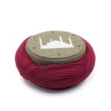Sarıkhane Cami Sarığı - Bordo Kumaş - Yeşil Takke - Çapraz Sarım - Cami Nakışlı - 7 metre (59 Cm)