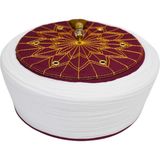 Sarıkhane Imam Sarığı-Beyaz Kumaş-Bordo Takke-Düz Sarım-Kuş Gözlü-7 Metre - 59