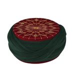 Sarıkhane Talebe Sarığı - Yeşil Kumaş - Bordo Takke - Çapraz Sarım - Kuş Gözlü - 7 metre (55 Cm)