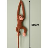 Sarılan Peluş Maymun – Elleri Cırt Cırtlı Uyku ve Oyun Arkadaşı – Sevimli Peluş Maymun Oyuncak - 0 - Kahverengi