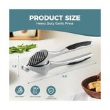 Sarımsak Presi, Premium Sarımsak Ezici ile Ergonomik Tutma Kolu, Soyucu Set ve Profesyonel Sarımsak Presi, Sağlam Zencefil Presi, Kuruyemiş ve Tohumlar Için, Kolay Temizlenir - standart