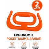 Sarıncı 2'li Poşet Taşıma Aparatı | Market Pazar Poşeti Taşıyıcı Tutacak | Ergonomik El Koruyucu Sap | Ağır Yük Taşıma Aparatı