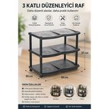 Sarıncı 3 Katlı Plastik Ayakkabılık Rafı Siyah Çok Amaçlı Ayakkabı Düzenleyici Kolay Kurulum - Abanoz