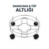 SARINCI Paslanmaz Damacana ve Tüp Altlığı Tekerlekli | Su Damacanası & Piknik Tüpü Taşıma Standı | Hareketl