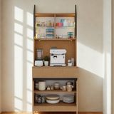 Sarıoğlu Mobilya Nordıc Wood Led’li Kahve Köşesi Ünitesi Mını | Kompakt Füme Cam Vitrin | Komple Mdf Modern Mutfak Dolabı - Kahverengi