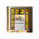 Sarıoğlu Mobilya Viena Pure Led Aydınlatmalı Kahve Köşesi Dolabı 170X205 Cm Mdf Vitrinli Modern Kahve Ünitesi