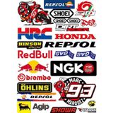 Sarissa Araba, Motosiklet, Bisiklet, Kask Sponsor Sticker Seti, Çıkartma Etiketi A8035 Model