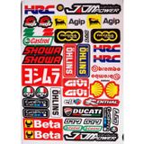 Sarissa Araba, Motosiklet, Bisiklet, Kask Sponsor Sticker Seti, Çıkartma Etiketi A8044 Model