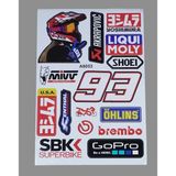Sarissa Araba, Motosiklet, Bisiklet, Kask Sponsor Sticker Seti, Çıkartma Etiketi A8053 Model