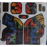 Sarissa Fox 36 Bisiklet Maşa Etiketi, Kask Sticker Seti, Çıkartma Etiketi Fıstık Rainbow