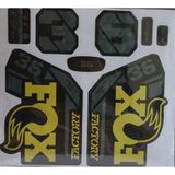 Sarissa Fox 36 Bisiklet Maşa Etiketi, Kask Sticker Seti, Çıkartma Etiketi Sarı