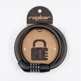 Sarissa RAPTOR 4 Haneli Şifreli Çelik Halat Kilit 3.8x12×80cm Ölçülerinde Dayanıklı Şık Bisiklet Kilidi