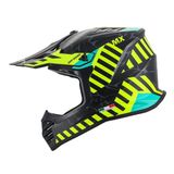 Sarissa SWAY 618 Alert Çocuk Cross Kaskı Bisiklet Motosiklet Enduro Kask XL Beden Mat Siyah Sarı Çocuk Kaskı