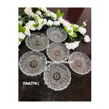 SARITAŞ Cam Tabak Kristal Model Kahvaltılık Çerez Tatlı Tabağı 6 Lı Paket 12 Cm