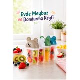 Sariva Home 4’lü Hayvan Figürlü Meybuz ve Dondurma Kalıbı Çubuklu Ev Tipi Dondurma Kabı