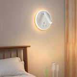 Şarj Edilebilir LED Duvar Lambası Modern Anahtarlı Duvar Lambası 330° Dönen Açı Ayarlanabilir Yuvarlak Alüminyum Duvar Aydınlatma Yatak Odası Başucu Oturma Odası (Beyaz, Sıcak Işık)