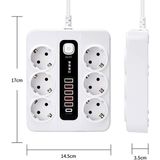 Şarj Istasyonu Girişli Hızlı C Pd 1 Type 5 USB Çoklu Priz Uzatma Kablosu 2 Metre Lı Priz Amper 6 3000W 10 Akım Korumalı Termal Yeni