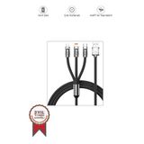Şarj Kablosu Usb to Type-C Lightning Micro 3IN1 Data Kablo U160 Siyah