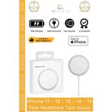 #şarjadaptörü 15W Hızlı Şarj Adaptörü Magsafe Mıknatıslı Typec Beyaz Uyumlu Wireless Charger Adaptörü - Çok Renkli