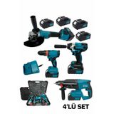 Şarjlı 4'lü Set Darbeli Matkap Torklu Somun Sıkma Spiral Ve Hilti 4 Bataryalı 822989