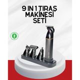 Şarjlı 9’U 1 Arada Çok Amaçlı Erkek Bakım Seti Yıkanabilir Başlıklar P100171s9417