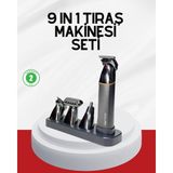 Şarjlı 9’u 1 Arada Çok Amaçlı Erkek Bakım Seti Yıkanabilir Başlıklar - SPTROT9337-2273 - Renkli