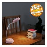 Şarjlı Akrobat 360° Masa Üstü Lamba 3 Kademe Dokunmatik Çalışma Okuma Işığı Gece Lambası Soft Işık