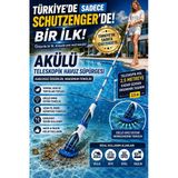 Şarjlı Akülü Teleskopik Havuz Süpürgesi 2,5 Metre Uzayan Kablosuz Güçlü Emişli Yaprak Kum Ve Tortu Temizleyici