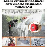 Şarjlı Araba Yıkama Makinesi yüksek basınçlı oto yıkama Tabancası 15 Hücreli Kalın Batarya sulama tabancası bahçe yıkama makinesi