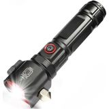 Şarjlı Çekiç El Feneri, Gerçek 2000 Lümen Güçlü Işık, Full Metal Gövde, Yan Işıklı, 8800 mAh Uzun Şarj Ömrü, Su Geçirmez Tasarım, Powerbank Özelliği ile Telefon Şarj, Uzun Menzilli Parlak El Feneri