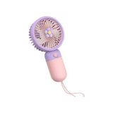 Şarjlı El Fanı Taşınabilir Mini USB Fan Portatif Vantilatör - Mor