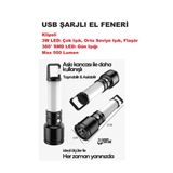 Şarjlı El Feneri Hem Aydınlatma Hem Fener 3W LED Çok Işık, Orta Seviye Işık, Flaşör 360° SMD Lamba