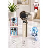 Şarjlı El Vantilatörü 120 Hız Ayarlı Taşınabilir Mini Fan F21 Altın