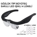 Şarjlı Gözlük Büyüteç 4 Farklı Lens 11537DC - Çok Renkli - Düz - Standart
