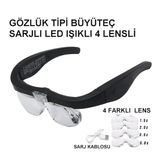 Şarjlı Gözlük Büyüteç 4 Farklı Lens 11537DC - Lisinya
